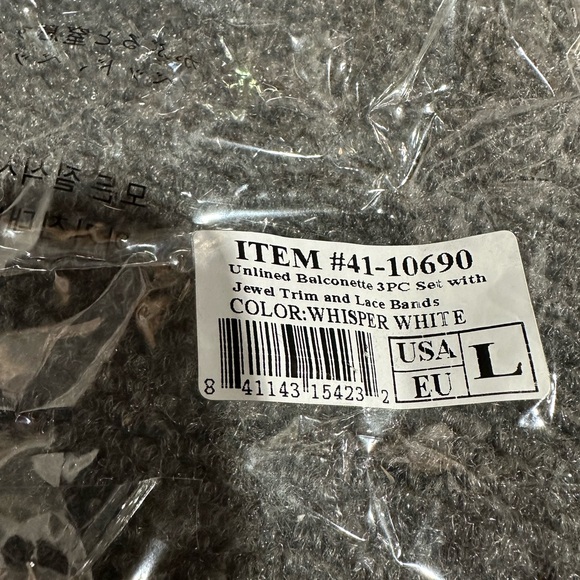 NWT Oh La La Cheri unlined balconette bra, G string and garter belt set SZ Large - Picture 10 of 10